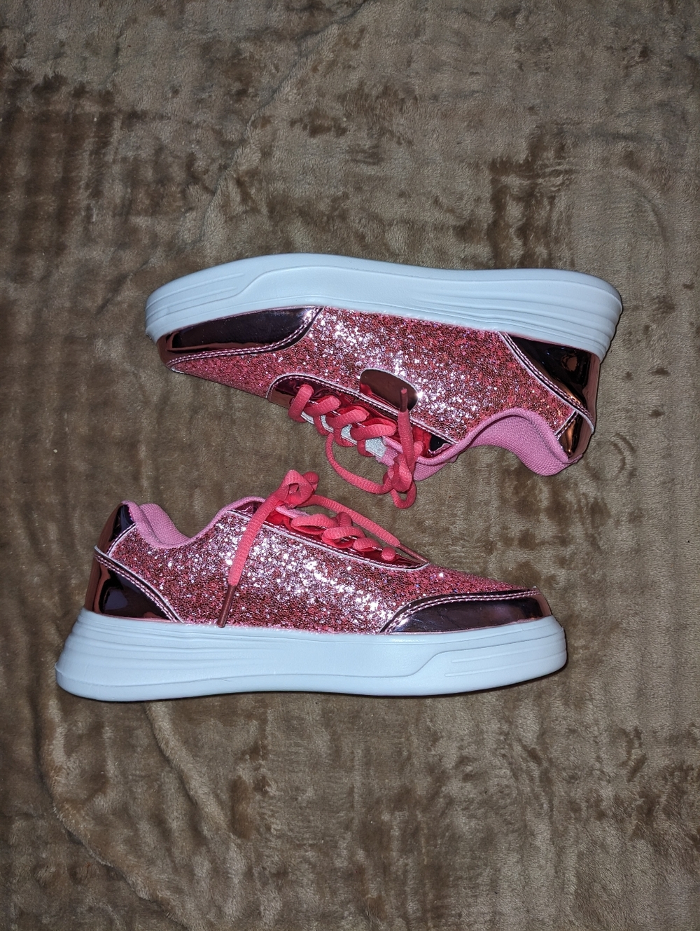 Pink Glitter Sneakers 36 Size 6 New